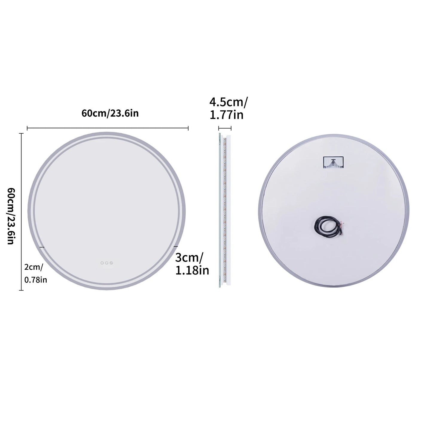 MIRROR ROUND DIMMABLE LED