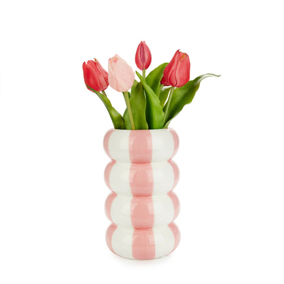VASE CERAMIC WHITE PINK