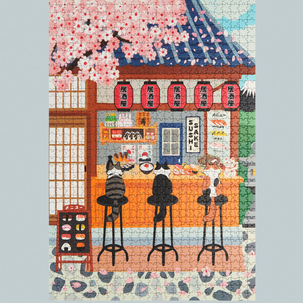 PUZZLE CHIPBOARD ART SUSHI CATS
