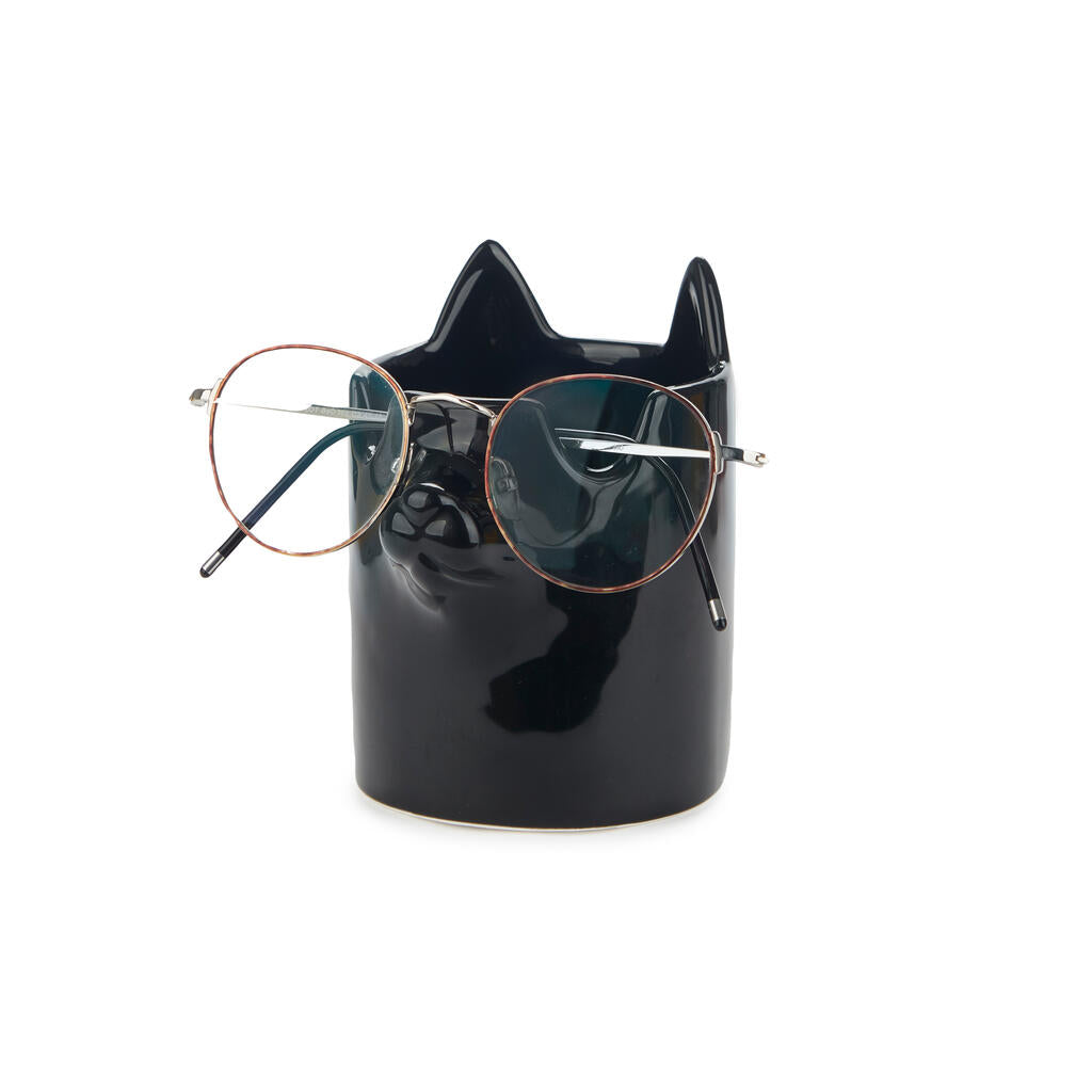 PEN HOLDER BLACK NOSY CAT