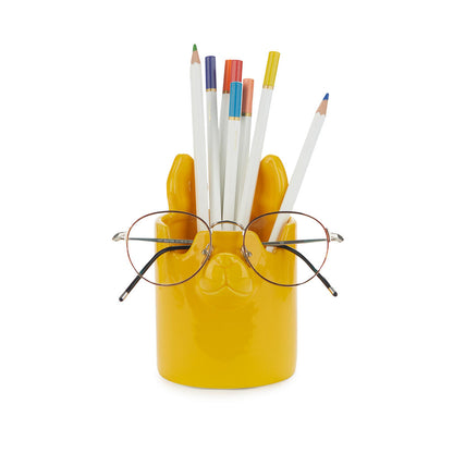 PEN HOLDER YELLOW NOSY DOG