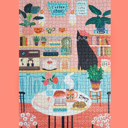 PUZZLE CHIPBOARD ART CAT CAFE
