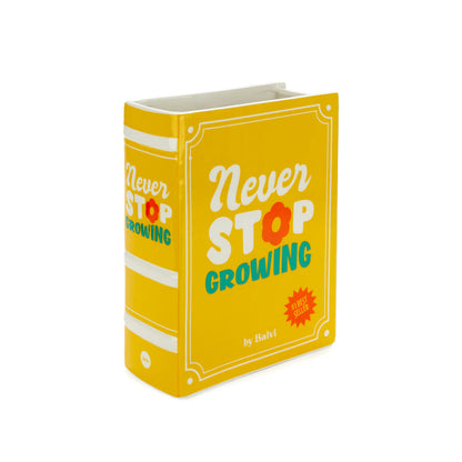 VASE CERAMIC YELLOW BOOK