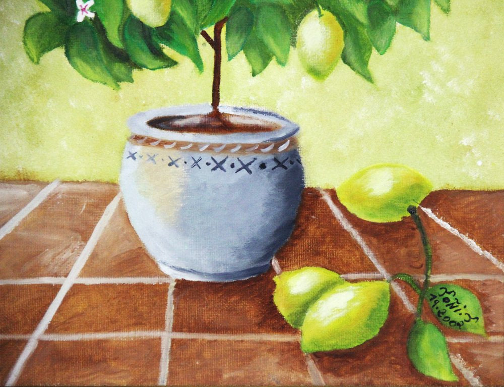 PAINTING TONY LEMON TREE