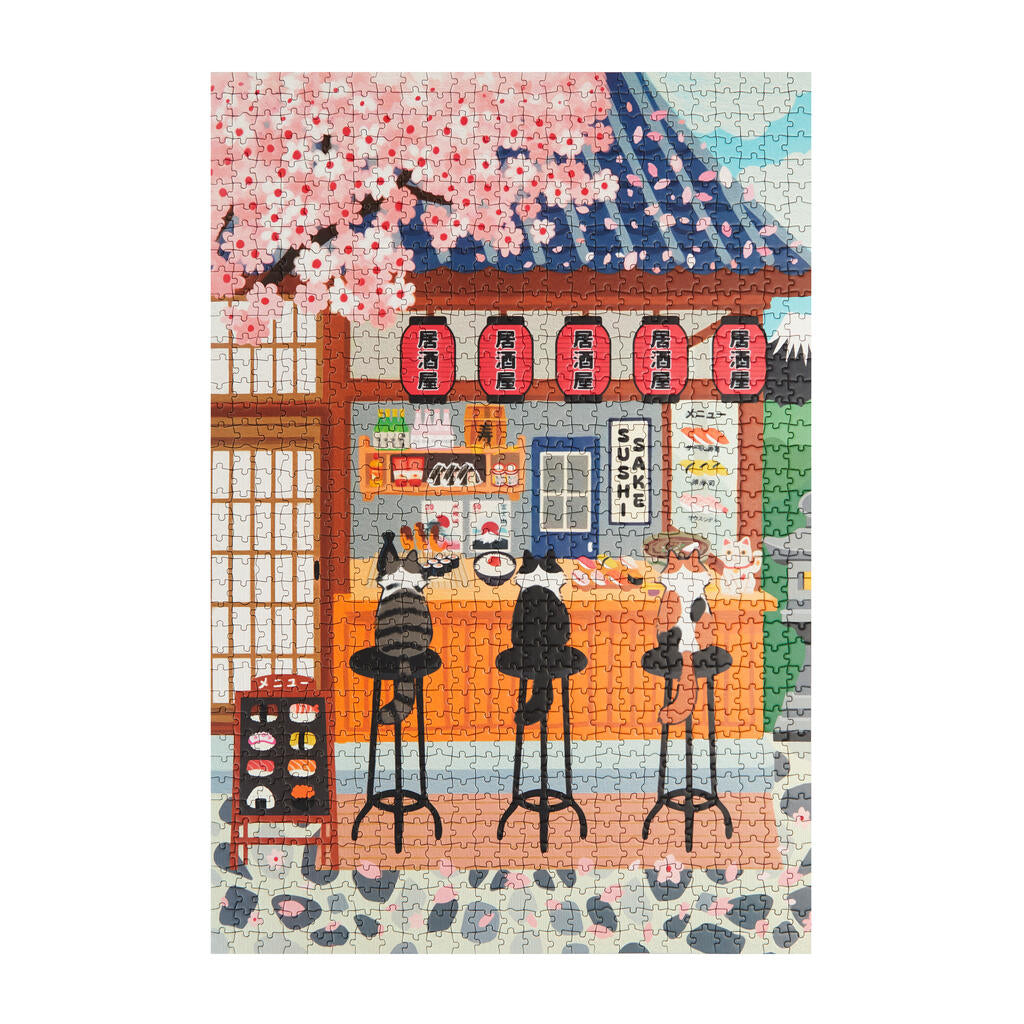 PUZZLE CHIPBOARD ART SUSHI CATS