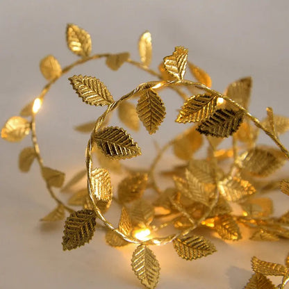 DECORATION LIGHT GOLD LEAVES