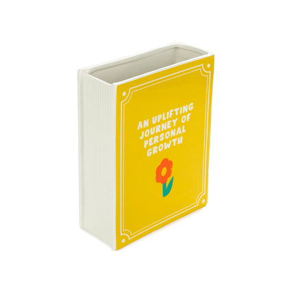 VASE CERAMIC YELLOW BOOK