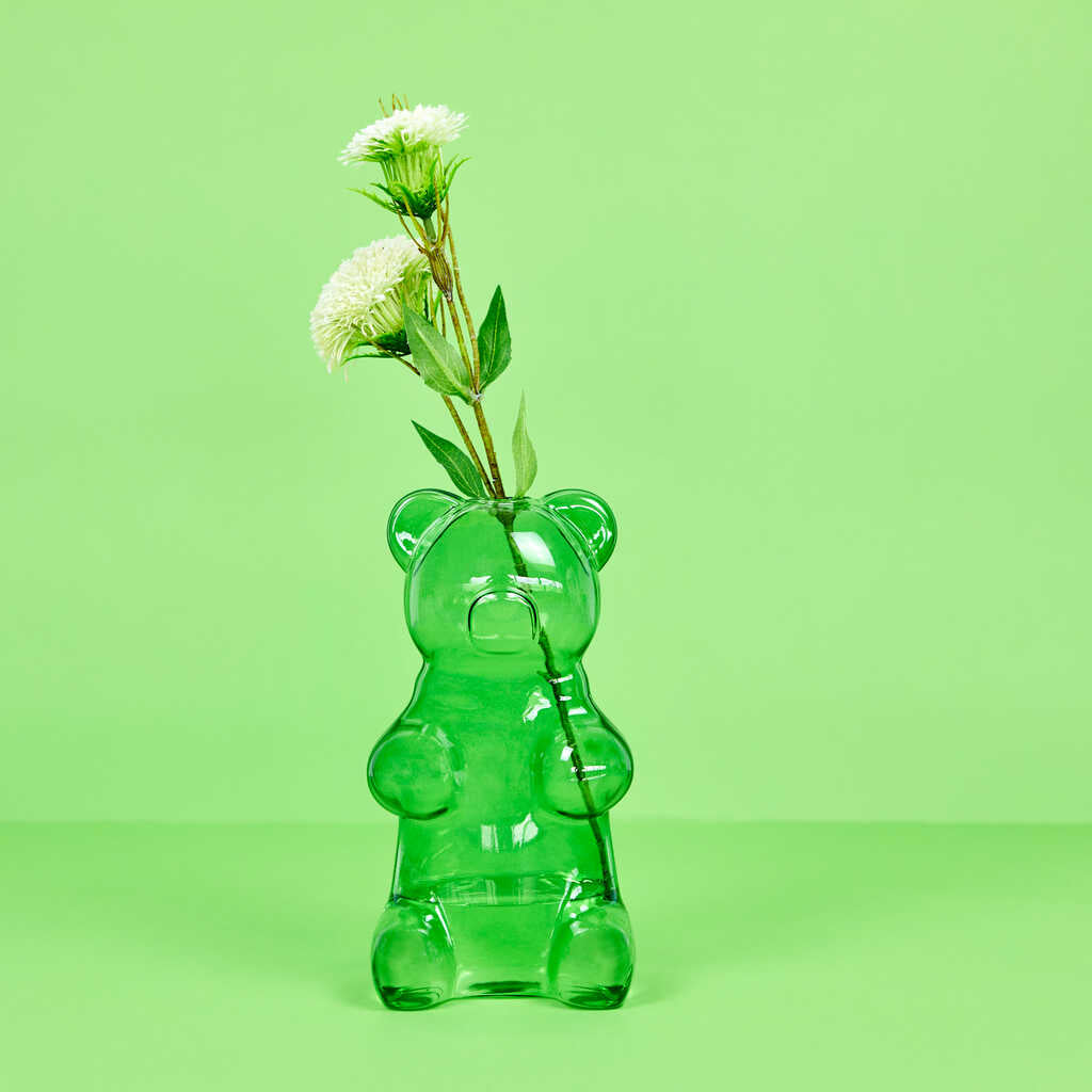 VASE GREEN YUMMY BEAR