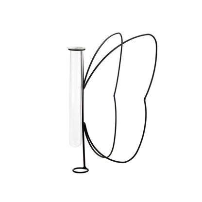 VASE METAL BLACK BUTTERFLY