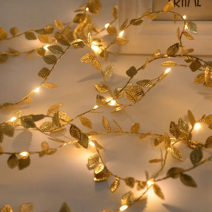 DECORATION LIGHT GOLD LEAVES