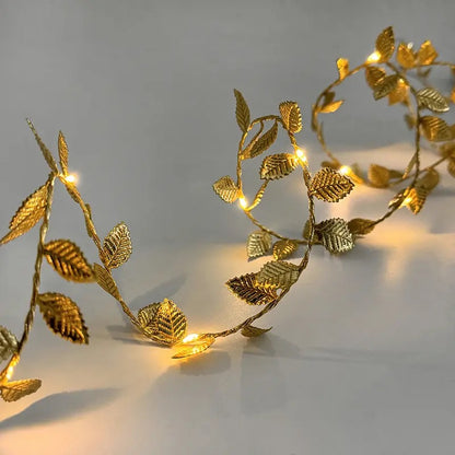 DECORATION LIGHT GOLD LEAVES