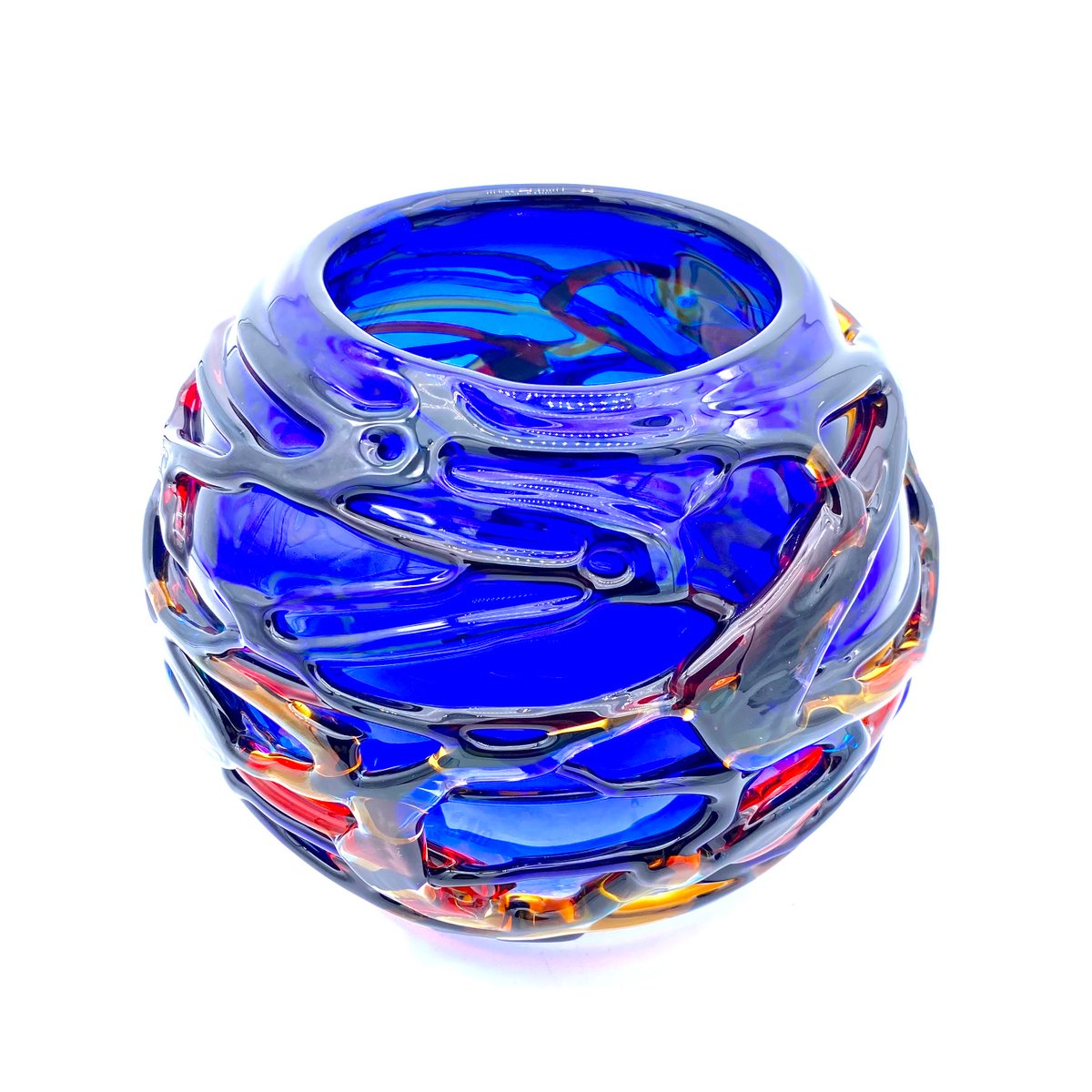 VASE BLUE MURANO CIRCUM