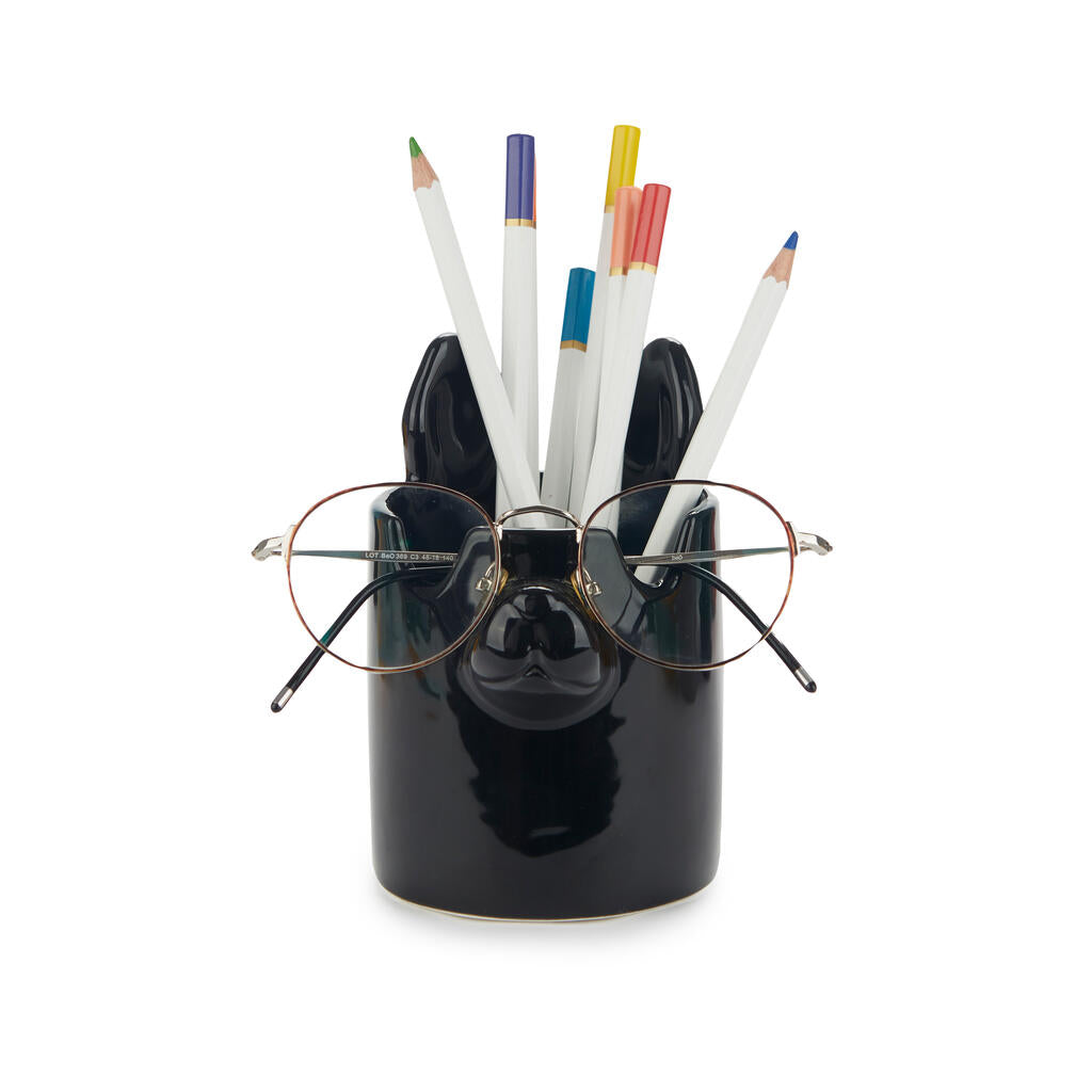 PEN HOLDER BLACK NOSY DOG