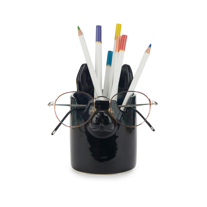 PEN HOLDER BLACK NOSY DOG