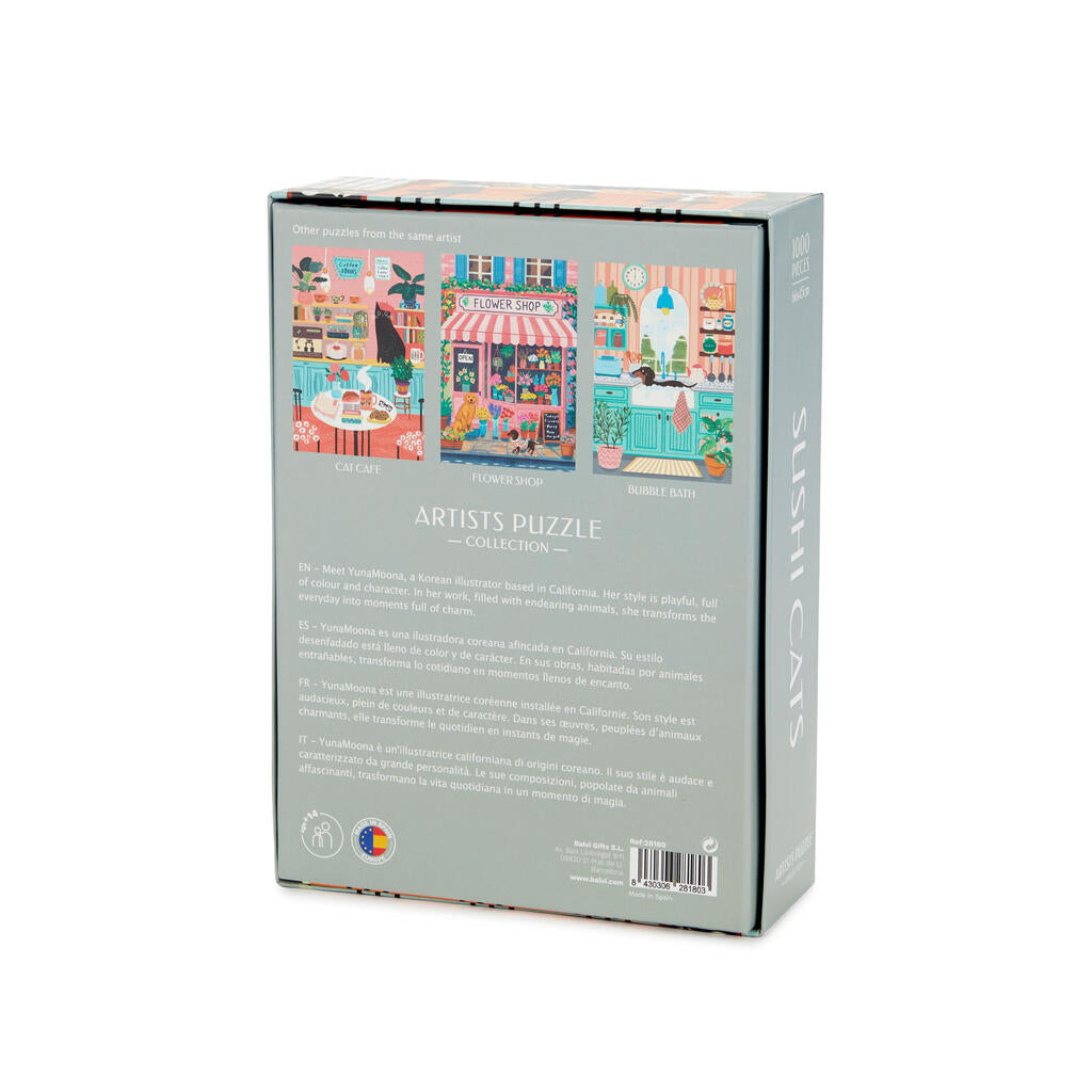 PUZZLE CHIPBOARD ART SUSHI CATS