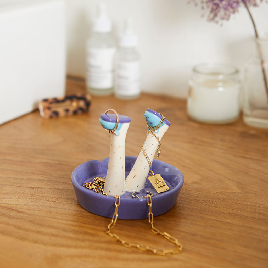 JEWELRY HOLDER PURPLE LEGS