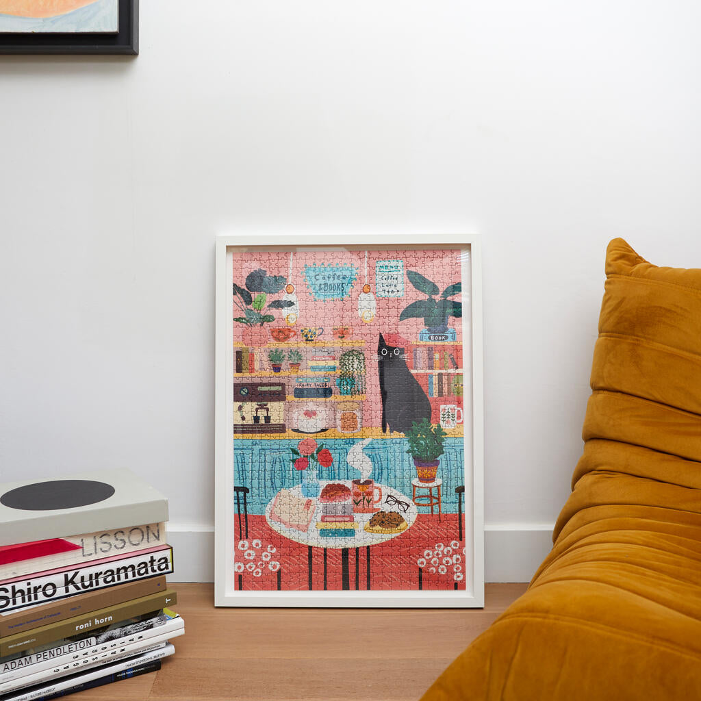 PUZZLE CHIPBOARD ART CAT CAFE