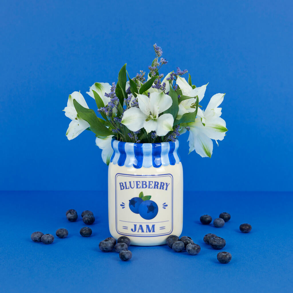 VASE CERAMIC BLUE BLUEBERRY