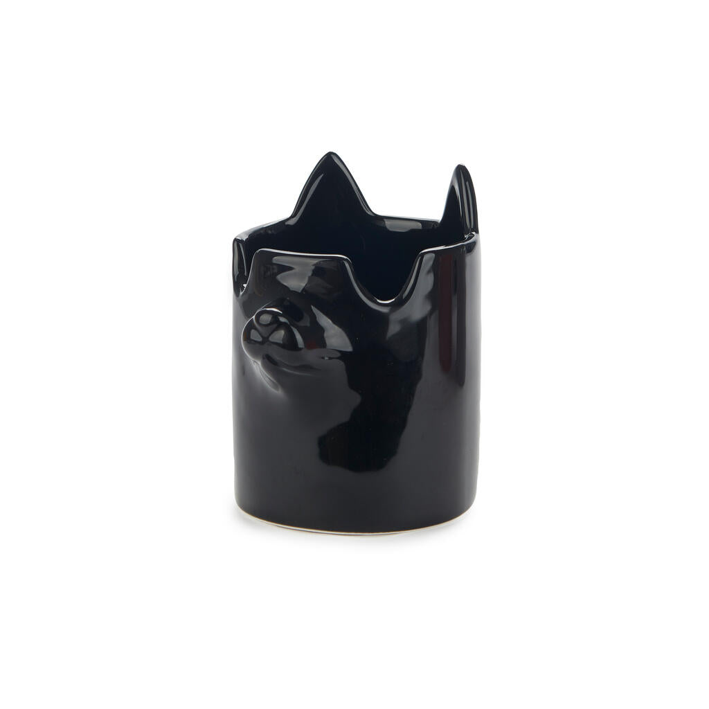 PEN HOLDER BLACK NOSY CAT