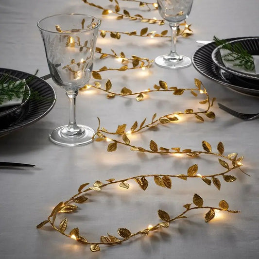 DECORATION LIGHT GOLD LEAVES