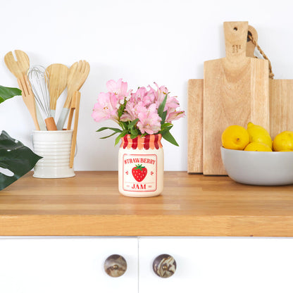 VASE CERAMIC RED STRAWBERRY