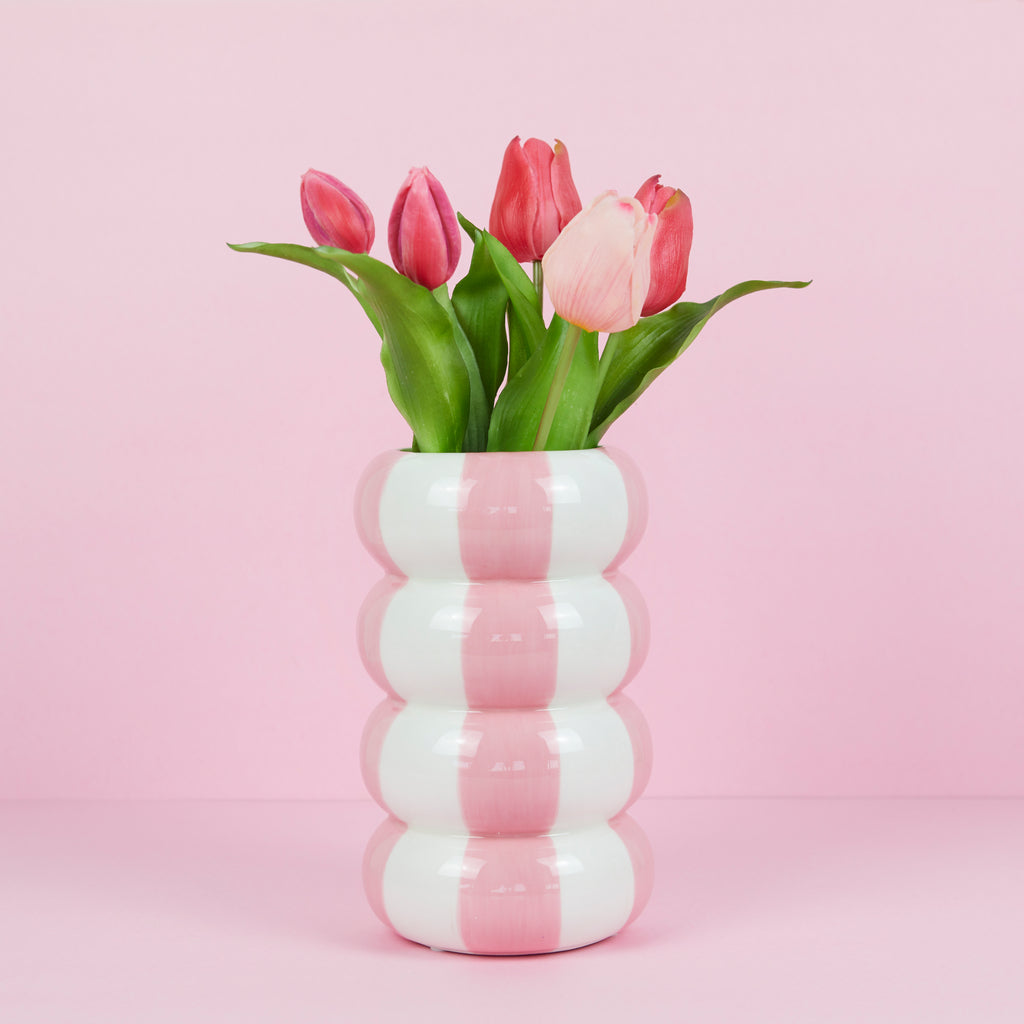 VASE CERAMIC WHITE PINK