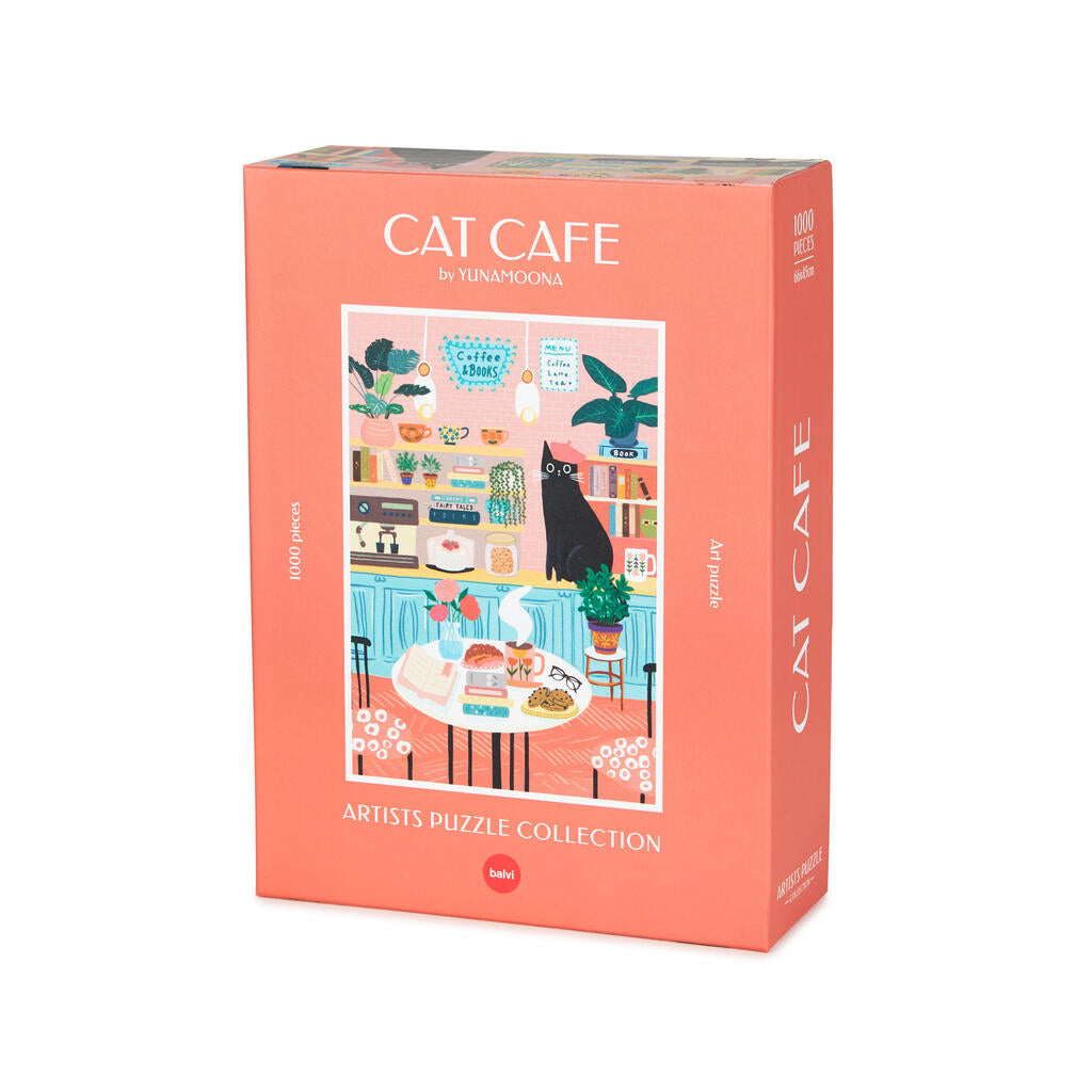 PUZZLE CHIPBOARD ART CAT CAFE