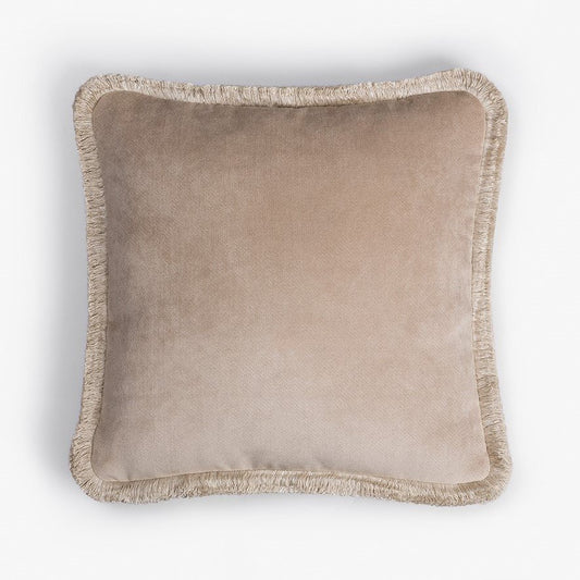 CUSHION BEIGE FRINGES