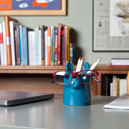 PEN HOLDER BLUE NOSY DOG