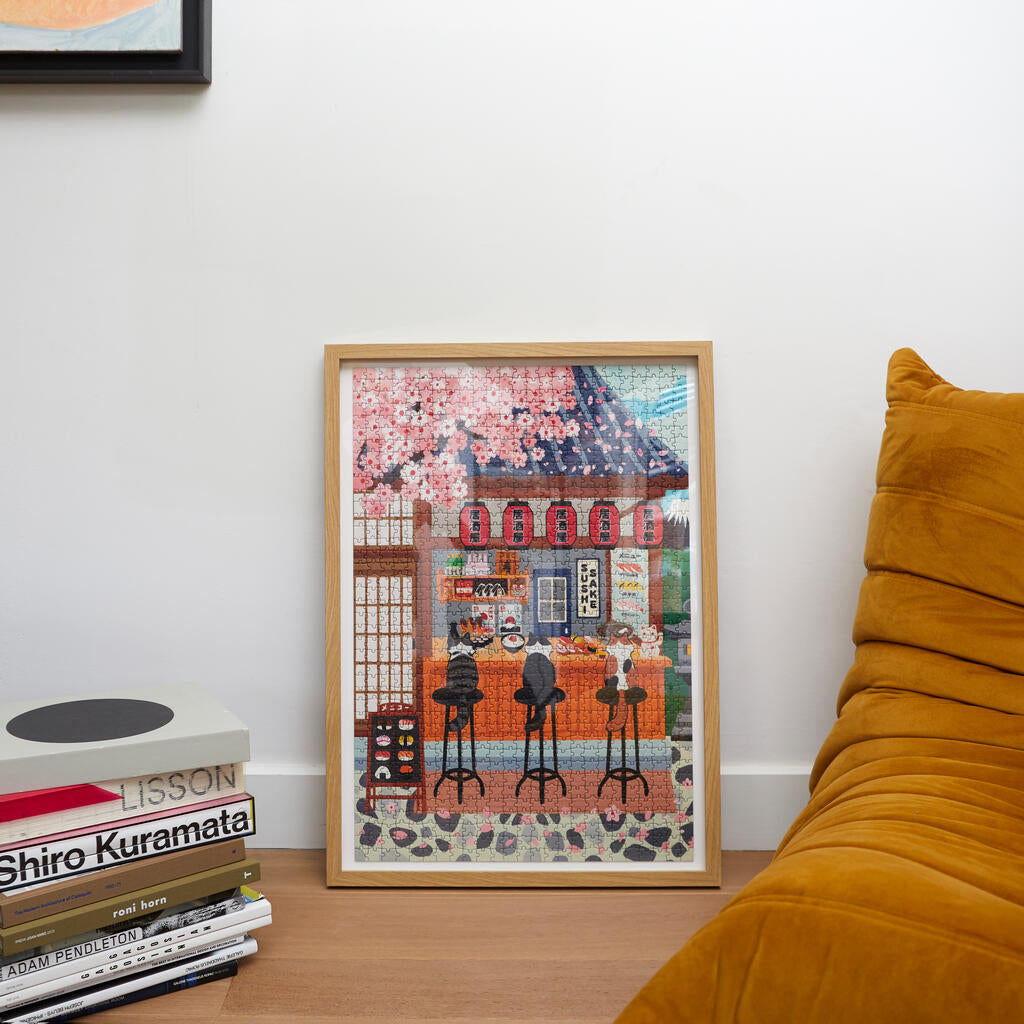 PUZZLE CHIPBOARD ART SUSHI CATS