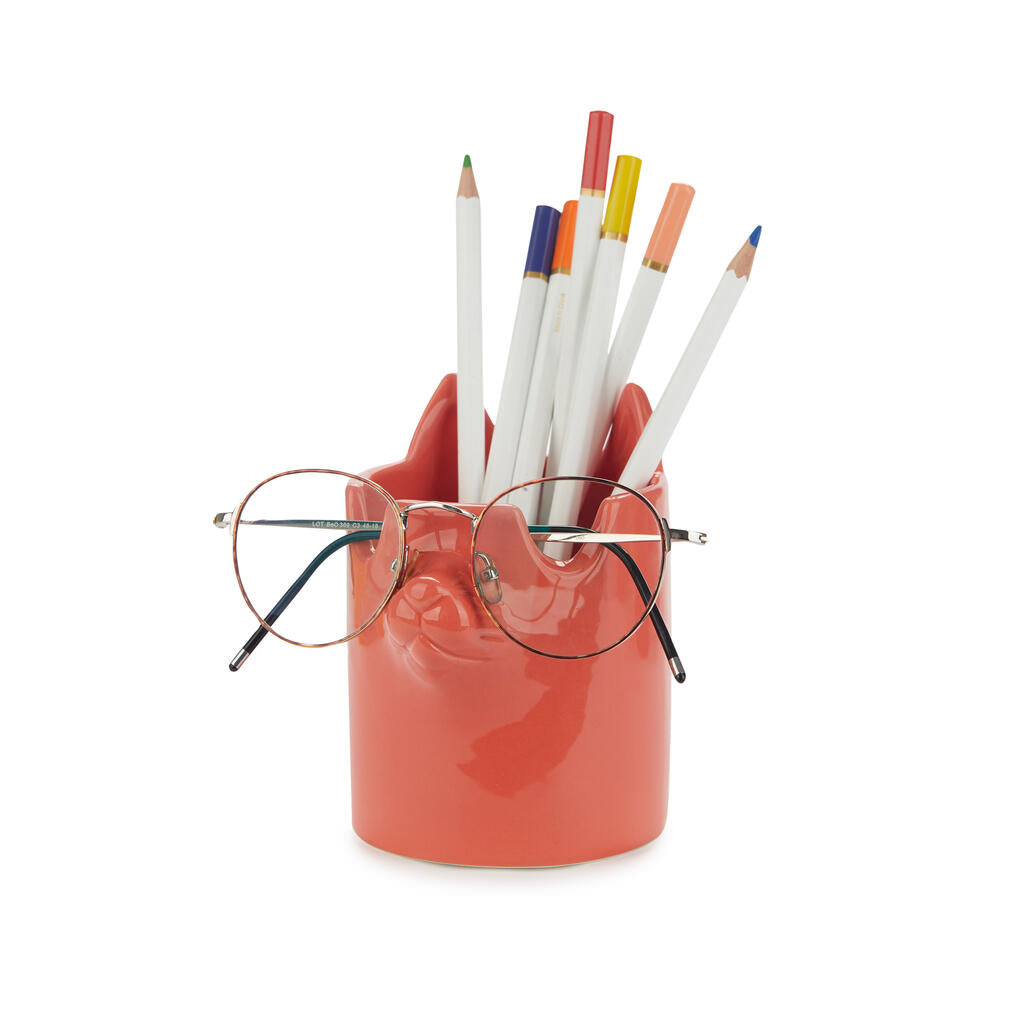 PEN HOLDER RED NOSY CAT