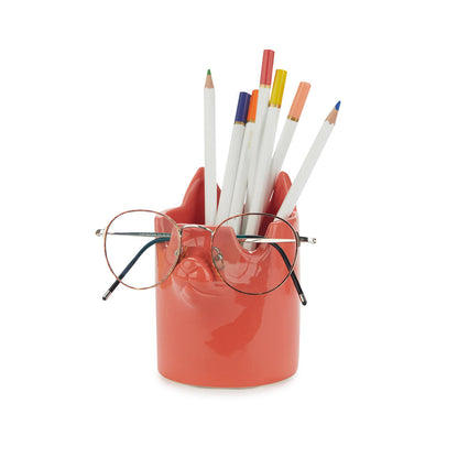 PEN HOLDER RED NOSY CAT