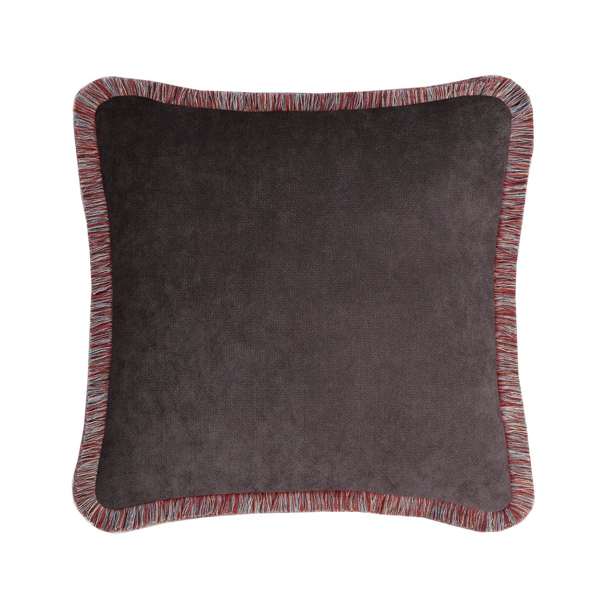 CUSHION BROWN FRINGES