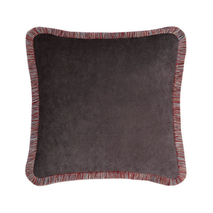 CUSHION BROWN FRINGES