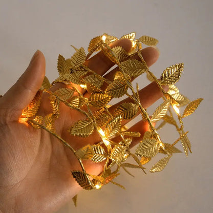 DECORATION LIGHT GOLD LEAVES