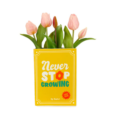 VASE CERAMIC YELLOW BOOK