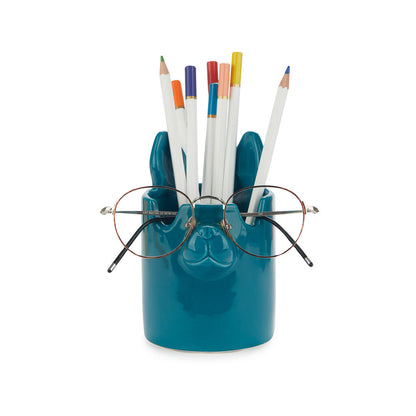 PEN HOLDER BLUE NOSY DOG