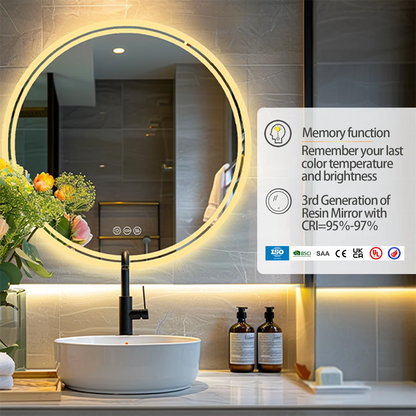 MIRROR ROUND DIMMABLE LED