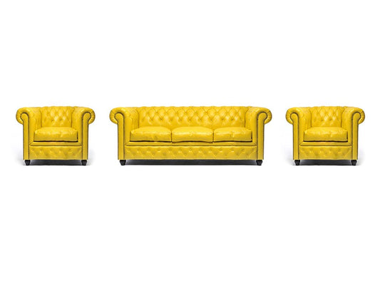 SOFA YELLOW CHESTERFIELD