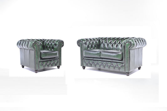 SOFA GREEN CHESTERFIELD