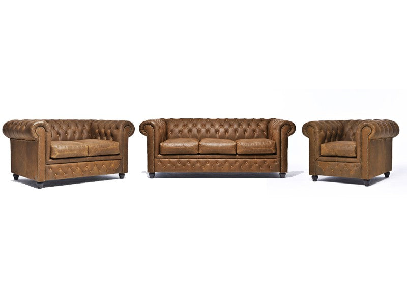 SOFA BROWN CHESTERFIELD