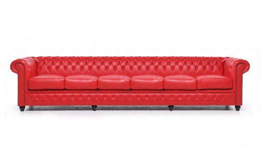 SOFA RED CHESTERFIELD