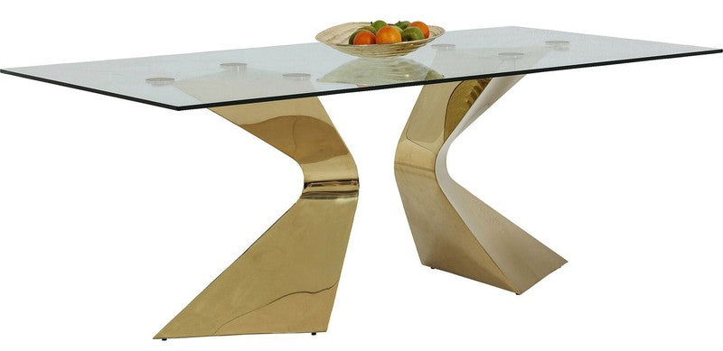 DINING TABLE GOLD VITRUM