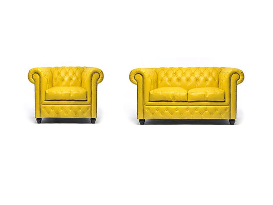 SOFA YELLOW CHESTERFIELD