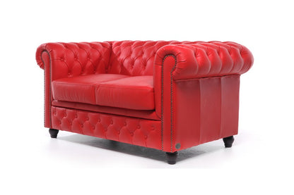 SOFA RED CHESTERFIELD