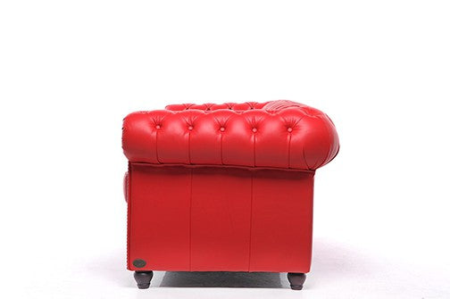 SOFA RED CHESTERFIELD