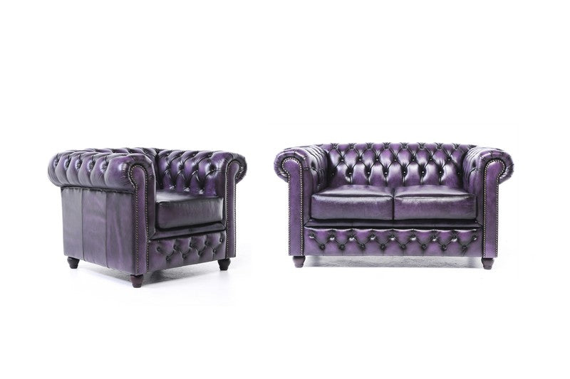 SOFA PURPLE CHESTERFIELD