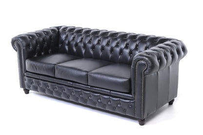 SOFA BLACK CHESTERFIELD